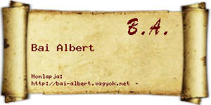 Bai Albert névjegykártya